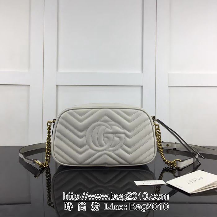 GUCCI古馳頂級原單 新款專櫃品質 實物實拍 447632米白鏈條單肩斜跨包 HY1197